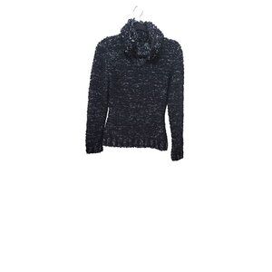 Oscar de la Renta Sweater Womens S Black White‎ Popcorn Knit Wool Blend Italy